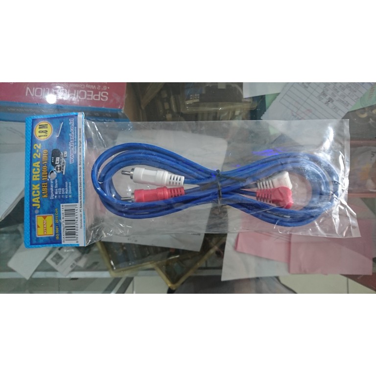 KABEL RCA 2 JALUR AUDIO MOBIL 2METER KITANI BERKUALITAS