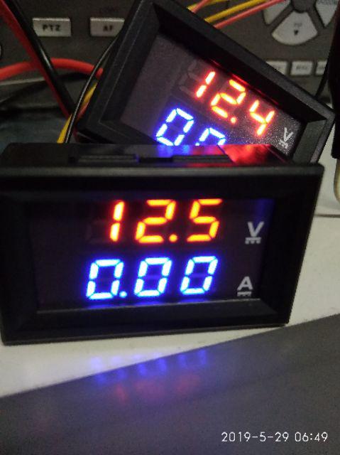 1pcs Dc 0-100v 10a Ammeter Voltmeter Digital/tampilan Ganda/detektor Tegangan 0.28 Merah Biru Led