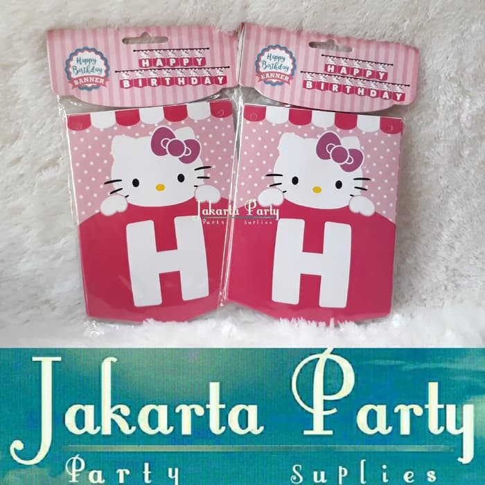 Banner HBD Hello Kitty / Bunting Flag HBD Hello Kitty - Jakarta Party