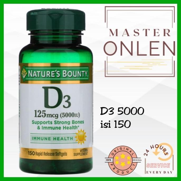 Nature's Bounty Vitamin D3 5000 iu 150 SG Nature bounty D3 5000iu Usa Lc