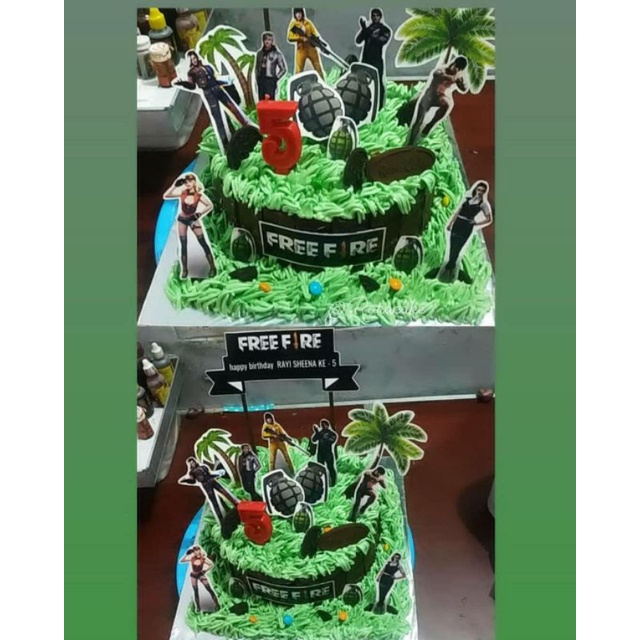 

free fire birthday cake