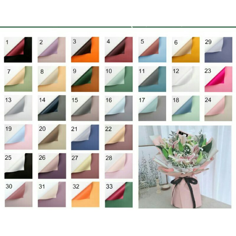 

KERTAS BUKET DOUBLE WARNA CELLOPHANE BICOLOR DOFF/FLOWER