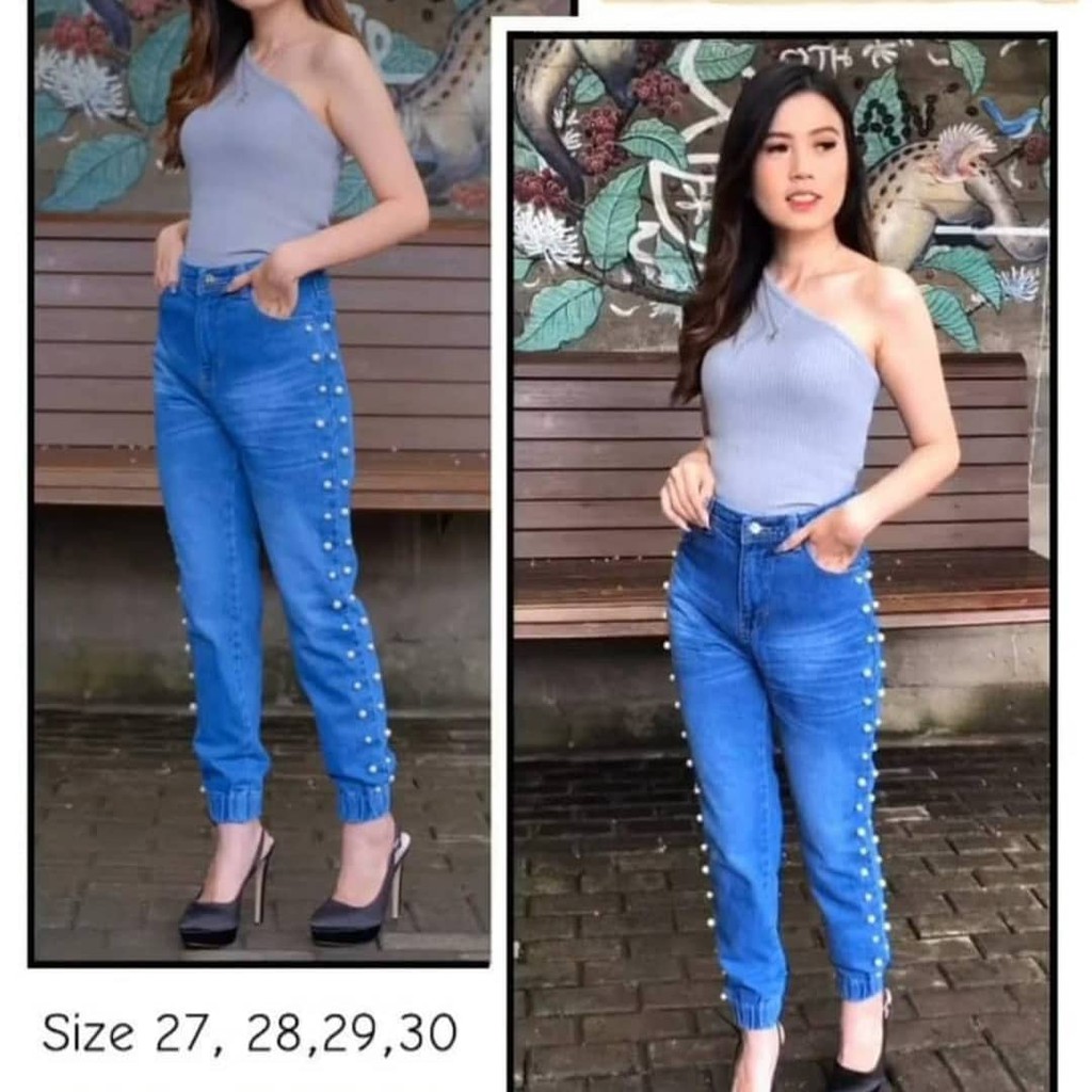 celana levis jeans cewek jogger mv fashion