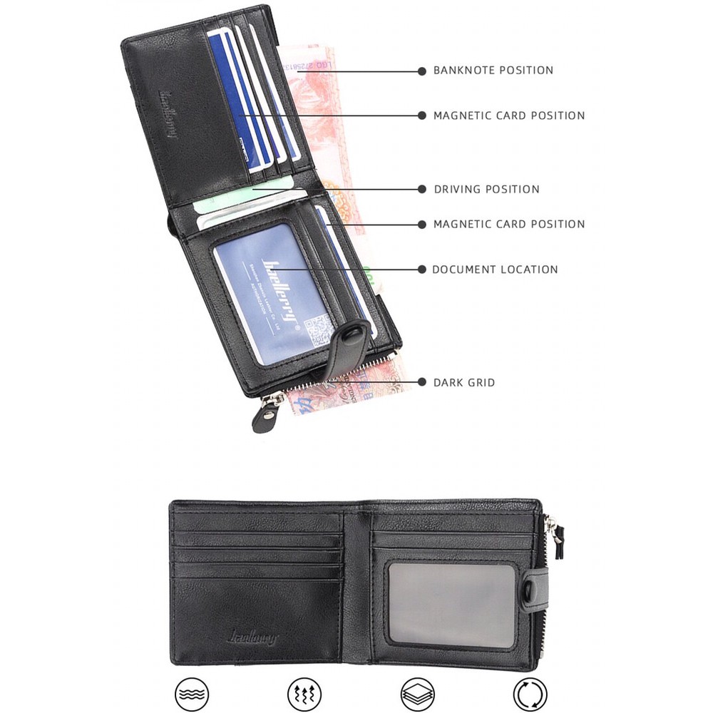 Baellerry New Men’s Wallet Dompet Kulit Lipat Pria K9103