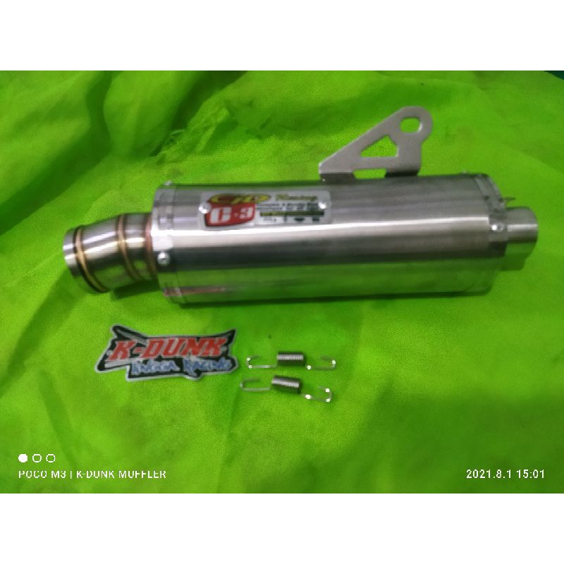 Tabung slincer knalpot cld c3 cld c2 inlet 38 bulat suara ngebas lengkap dengan peer