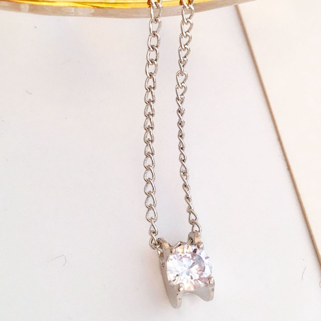 Hu Hu Hu Hu Hu Alat Bantu Pasang Kacamata♡ Kalung Rantai Alloy Dengan Liontin Kubik Zirconia Berkilau Mewah Untuk Wanita