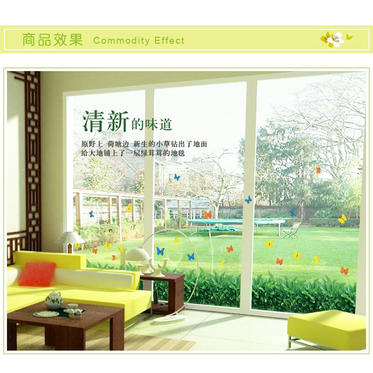 RELIZA WALL STICKER RUMPUT HIJAU GREEN GRASS GARDEN STIKER DINDING AY7185