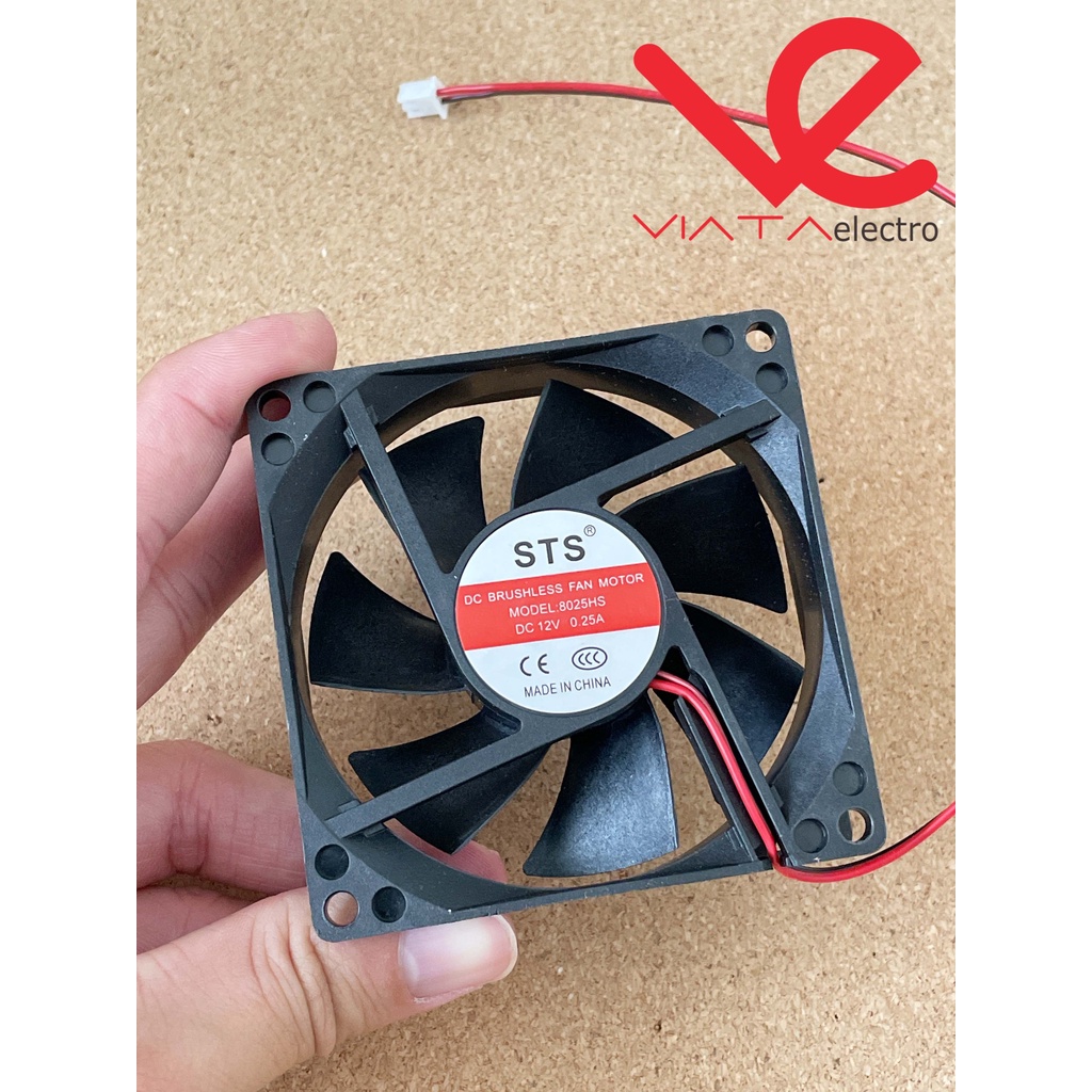 FAN DC 12V 8cm BRUSHLESS FAN KIPAS DC 8x8cm TEBAL COOLING EXHAUST 8cm KIPAS PENDINGIN 80mm 8 x 8cm 0.25A