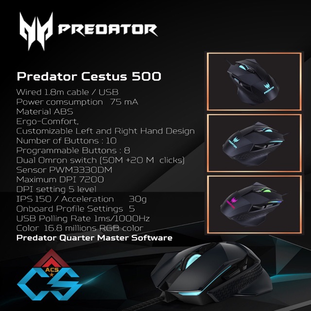 Predator Mouse Gaming Acer Cestus 500