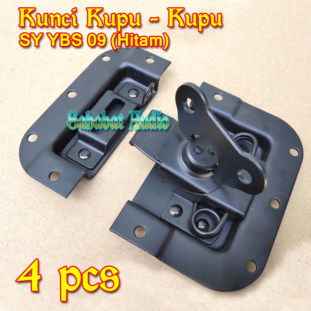 4 Pcs Kunci Kupu-kupu Ybs09 Hitam Flightcase / Hardcase (model Tanam) - Kunci Kupu-kupu Flight Case