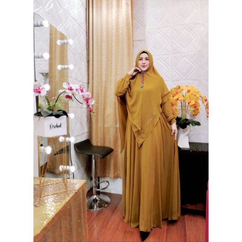 Allya new colour original arsyakayla/gamis syar'i Muslimah/gamis cantik/gamis terbaru