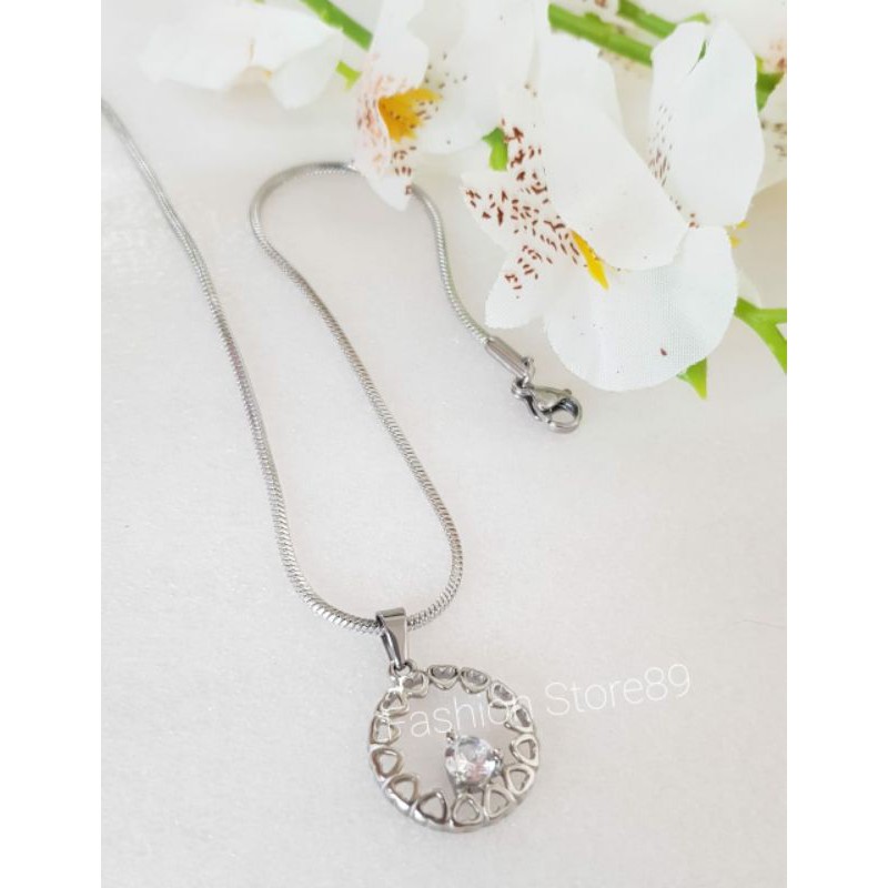 Kalung Titanium Love full bulat Emas Silver Antikarat Selamanya 𝙱𝚎𝚜𝚝𝚂𝚎𝚕𝚕𝚎𝚛 𝙱𝚎𝚜𝚝 𝚀𝚞𝚊𝚕𝚒𝚝𝚢