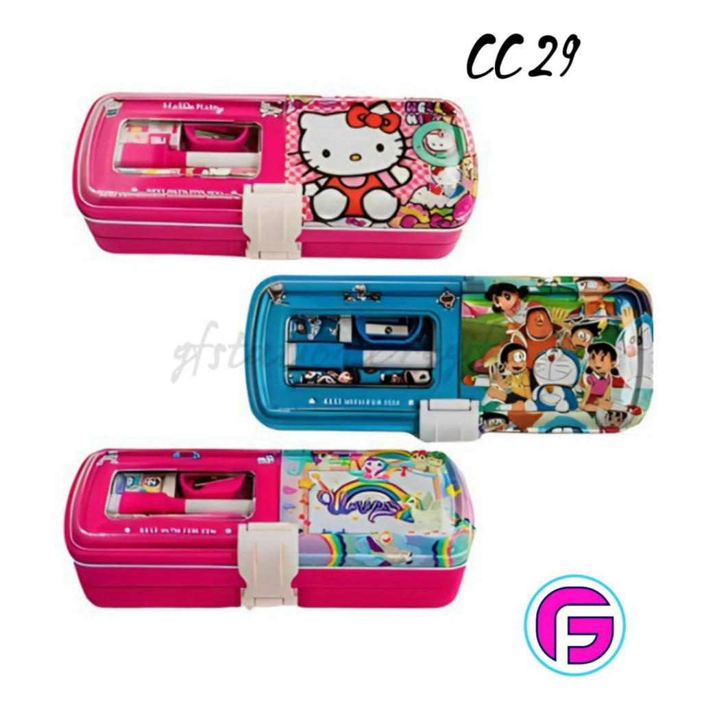 

Pencil Case Kaleng Set Anak Karakter + Whiteboard / Tempat Pensil / Kotak Pensil CC-29