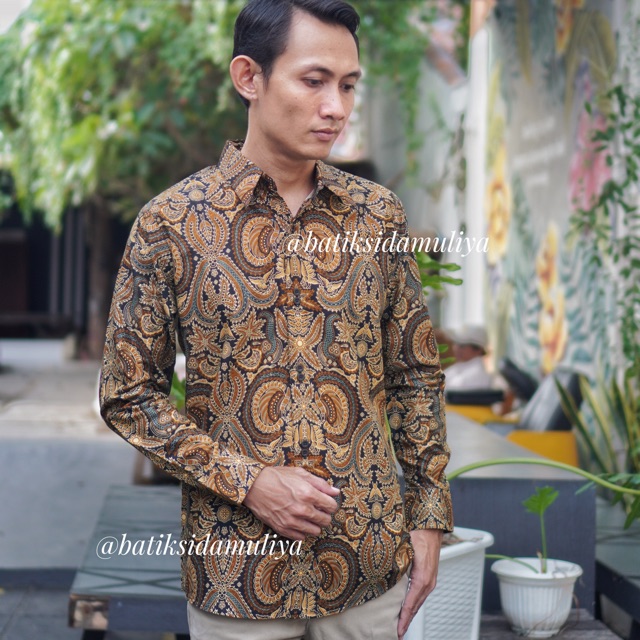 Sidamuliya Batik Kemeja Pria Slimfit Premium Atreyani Lengan Panjang