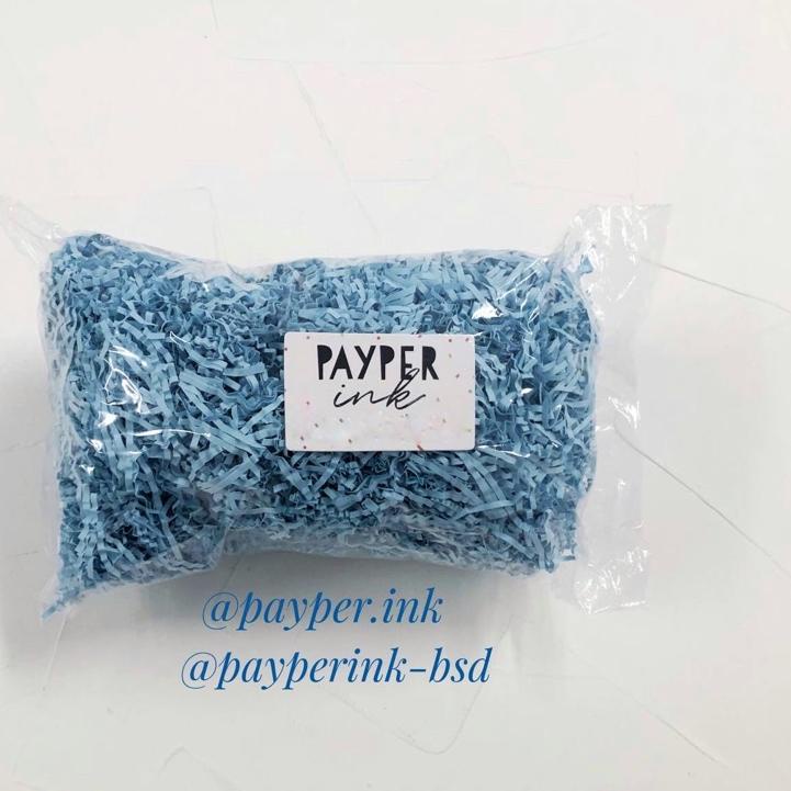 

○ 200 gr Simple matte Sky Blue / Biru langit shredded paper crinkle cut ♝
