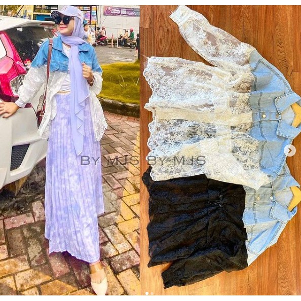 TOP CARDI ZARAA IMPORT JEANS WASH MIX RENDA