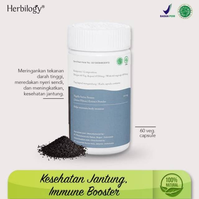 HERBILOGY Black Seed in Vegetable Capsule Habbatussauda Jintan Hitam