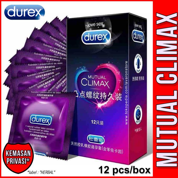 COD Kondom Durex Mutual Climax Dotted Gerigi Tahan Lama - 12 pcs