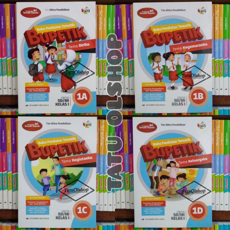 Buku Bupetik SD Kelas 1 Paket Semester 1 Jilid 1a 1b 1c 1d Kurikulum 2013 Revisi Original