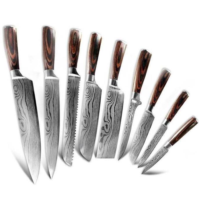 

Xituo Set Pisau Dapur Damascus Pattern Stainless Steel 9 Pcs - Dl9 Deme84Tocv