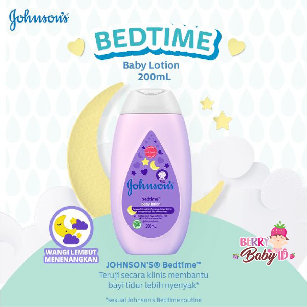 Johnson's Baby Bedtime Lotion Losion Bayi Anak Perawatan Bayi 200ml Berry Mart