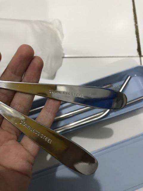Sedotan Stainless & Set Alat Makan Garpu Sendok Sumpit