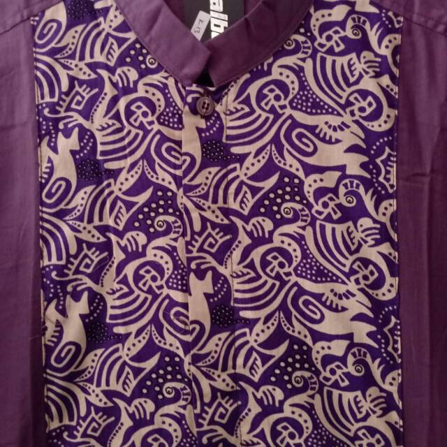 Baju Koko Kombinasi Batik/Kemeja Koko Katun Kombinasi Albatar