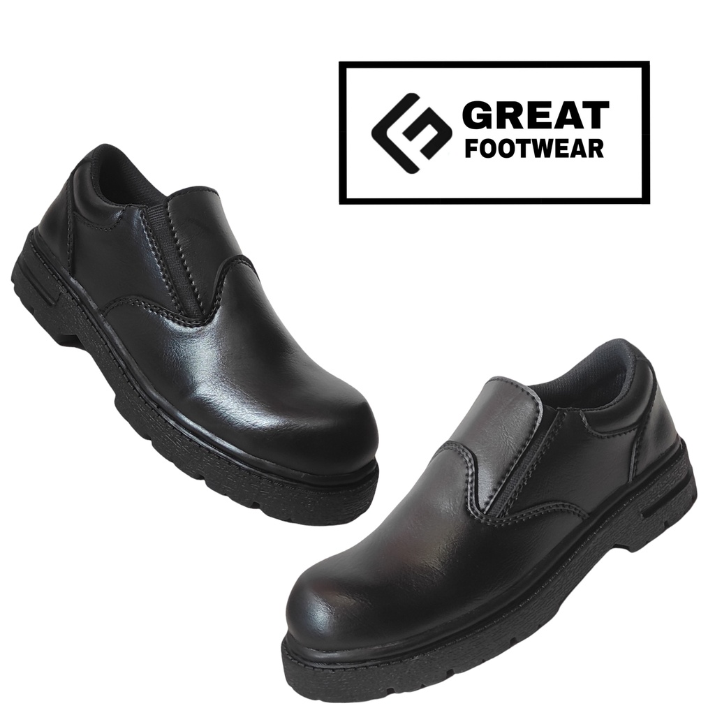 Sepatu Safety Slip On Wanita Safety Boots Hitam Ujung Besi Sepatu Kerja Murah Asli Great Footwear