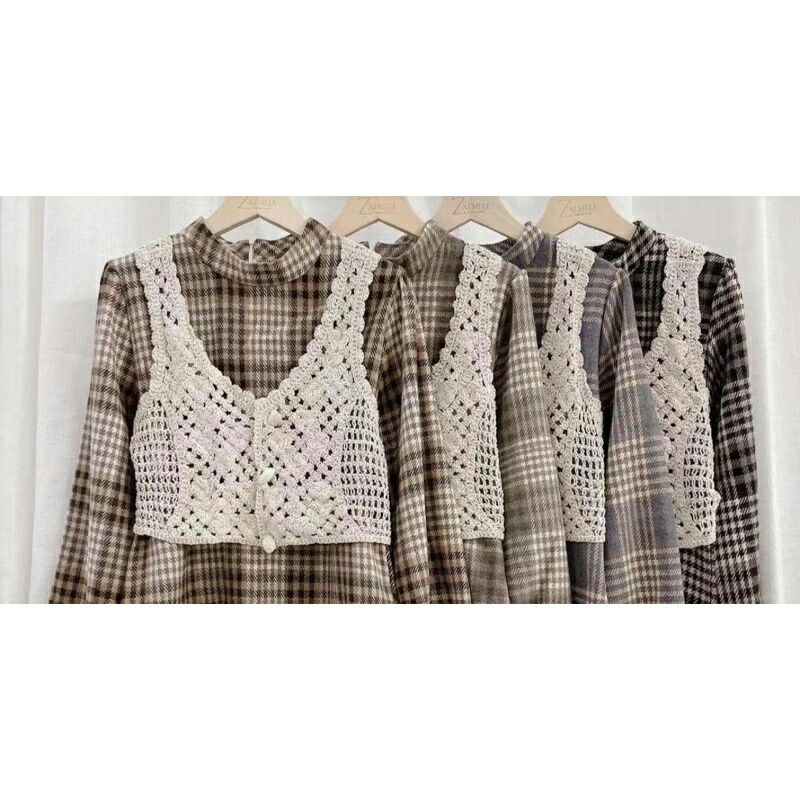 vest rajut korean import/ rompi rajut wanita/ vest lace import