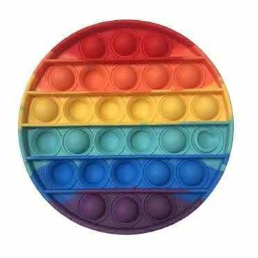 push pop it murah fidget toy rainbow mainan anak bubble sensory toys stress reliever Bubble Sensory-Circle Rainbow