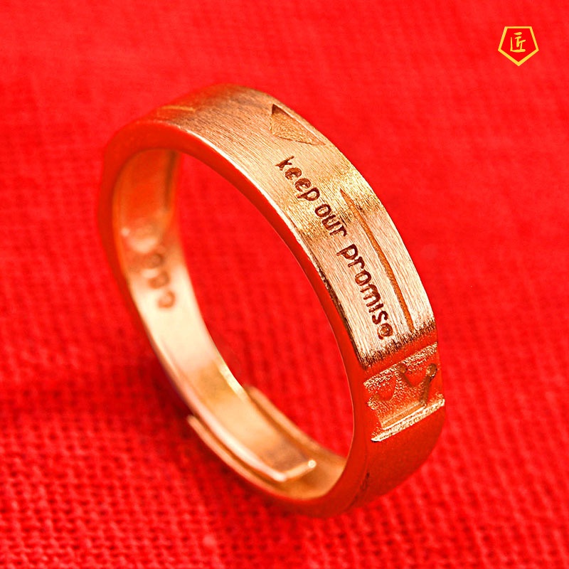 [Ready Stock]Fashion Keep Our Promise Gold Couple Ring