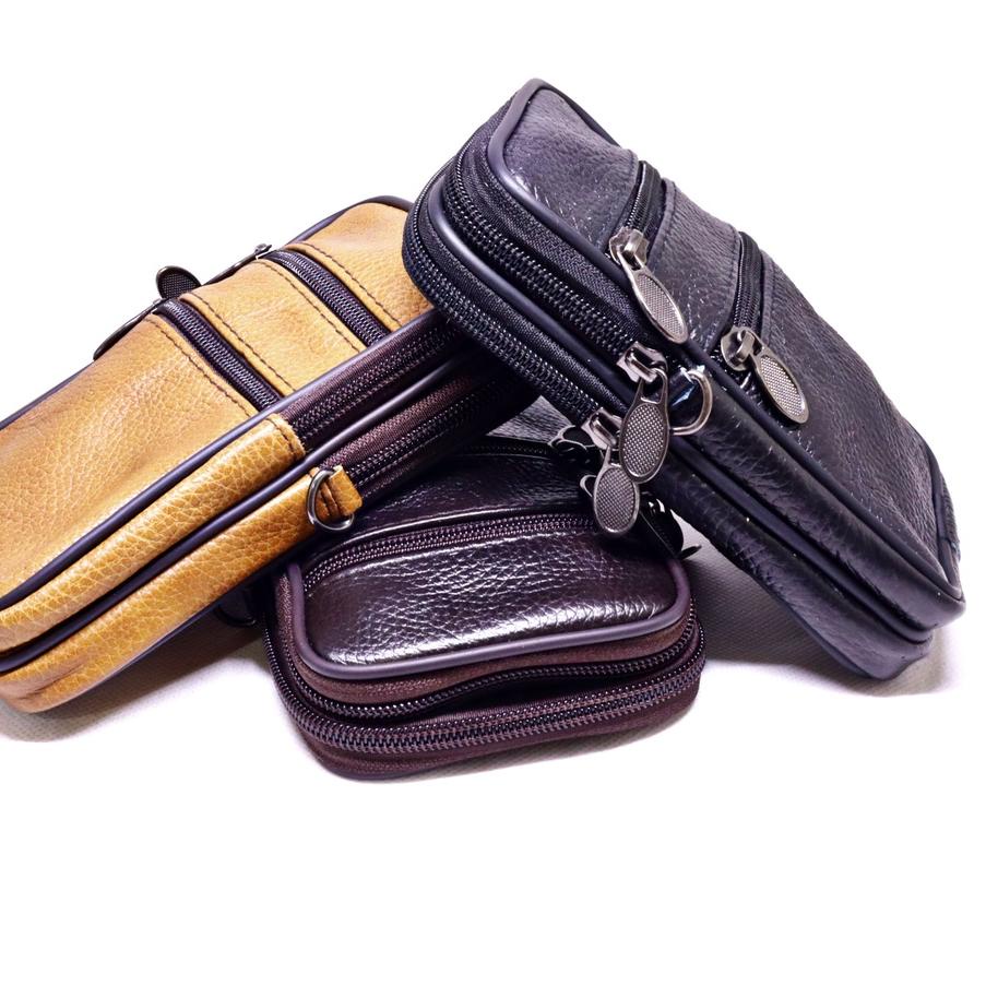 TAS HP PRIA KULIT ASLI PREMIUM / TAS PINGGANG PRIA BAHAN KULIT ASLI UNTUK HP DAN IKAT PINGGANG / DOM