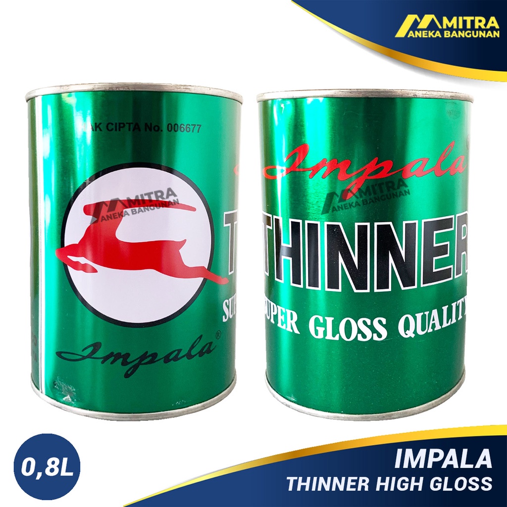 Jual Thinner Impala Kaleng Hijau 1 Liter Pengencer Cat Sintetis Minyak Kayu Besi Thinner Hg 5726