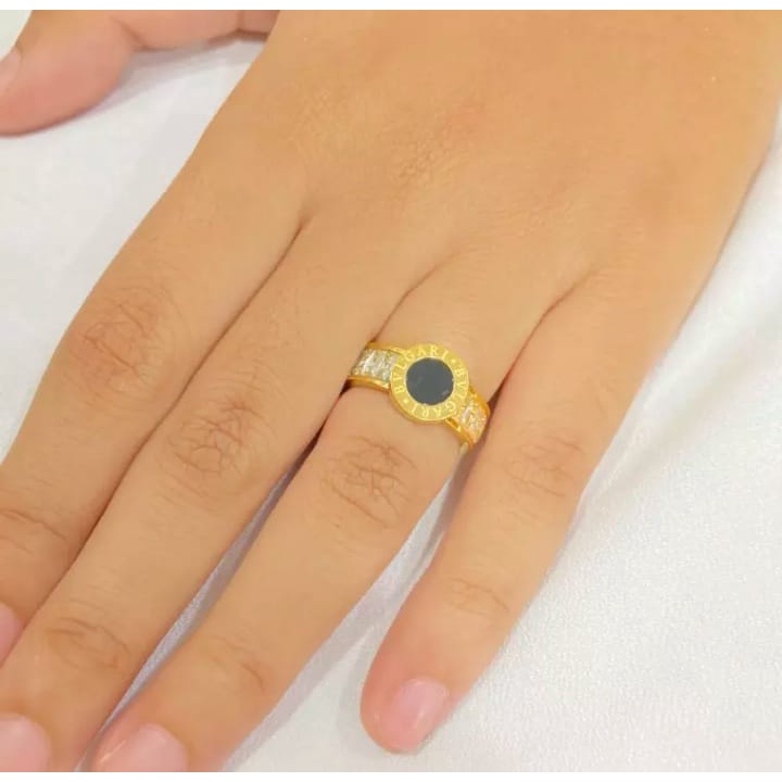 Cincin Titanium Korean Style / Cincin Wanita Motif Koin Anti Karat Aksesoris Perhiasan Fashion