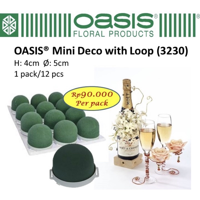 OASIS Mini Deco With Loop 3230 Floral foam bunga Oasis Bunga Floral foam Basah bentuk bulat Oasis Bu