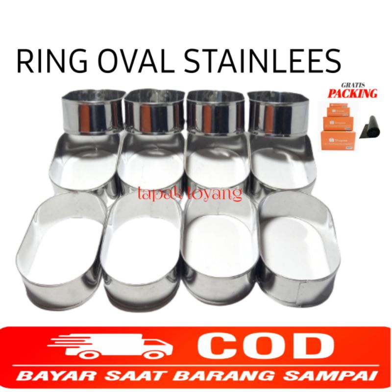 Jual 12 Pc Ring Oval Ring Burger Ring Roti Ring Cutter Stainlees 0 4 Mm