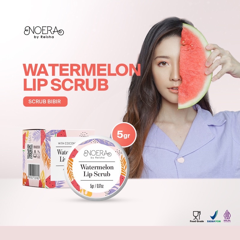 Noera Watermelon Lip Scrub | Scrub Bibir Noera | Scrub Untuk Bibir Hitam - Noeraskincare