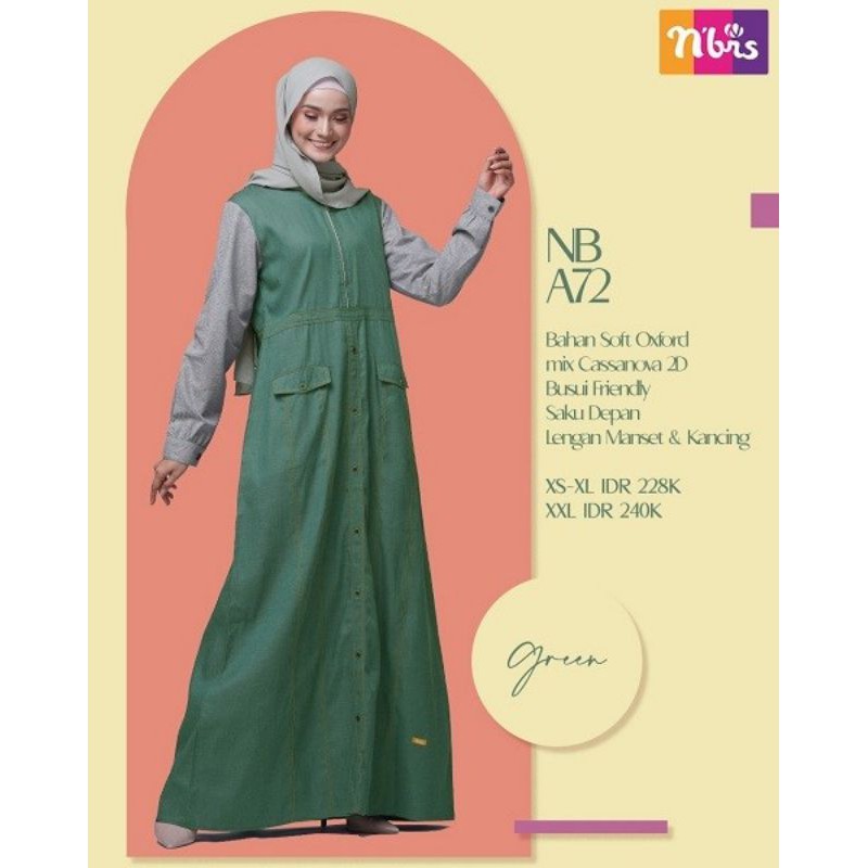 GAMIS NIBRAS NB A71 MUSTARD / HIJAU