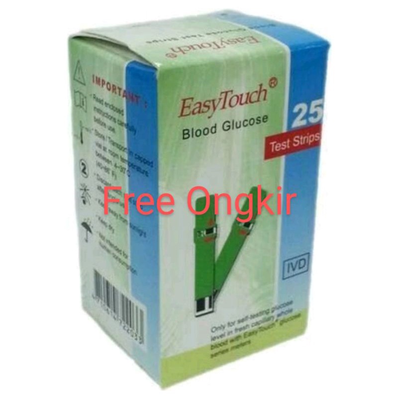 Free Ongkir Strip gula darah easy touch / strip glucose easy touch / alat cek gula darah / alat tes gula darah