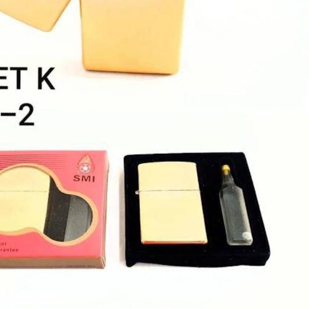 ✷ - ZIPPO GOLD BERDENTING KW SUPER - ZP SET 208-2 INCLUDE MINYAK ✭