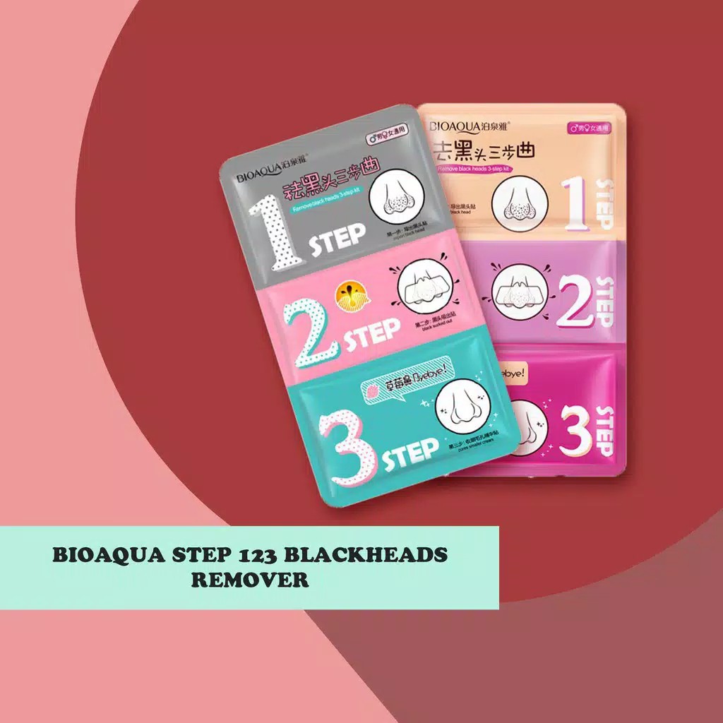 Bioaqua 3 Step in 1 Remove Blackhead Masker Penghilang Komedo