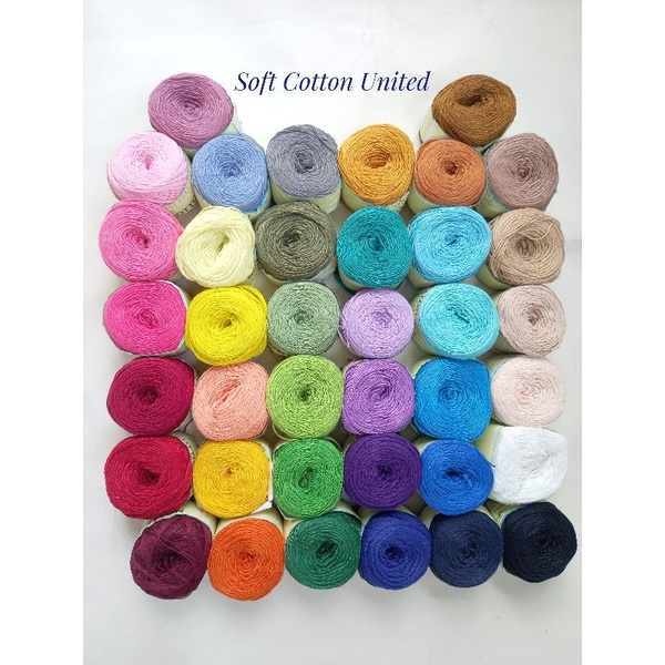 Benang Rajut Soft Cotton United/Soft Cotton Yarn/Benang Rajut Katun Halus Small Ply 100 gram