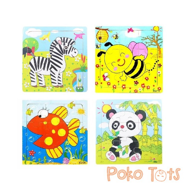 Yilibao Mini Wooden Puzzle 9pcs Mainan Puzzle Kayu Anak