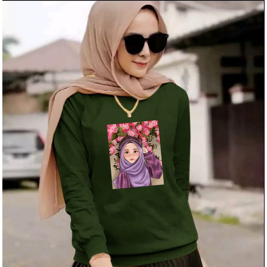 JOSJOLI_STORE/Baju Sweater Hijab 3/Atasan Wanita Dewasa Lengan Panjang/M L XL XXL