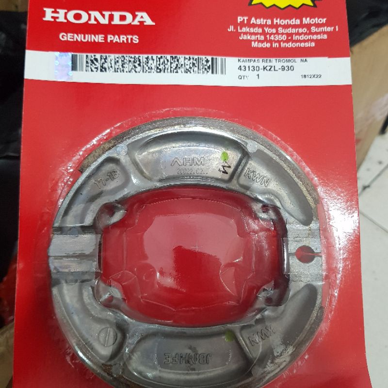 Kampas Rem Belakang Motor Honda Vario/Beat/Spacy/Scoopy FI New/Old 100% Original Honda AHM 43130KZL9