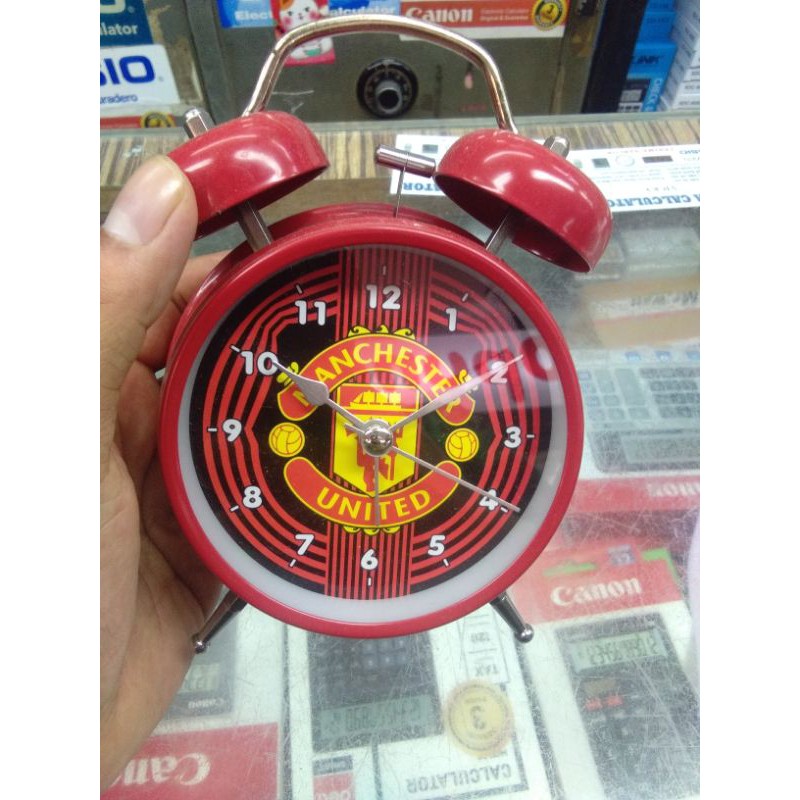 Jam weker Manchester united /Jam Glock Alarm ukururan besar