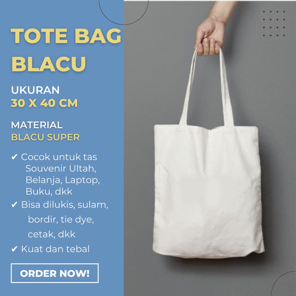 TOTE BAG POLOS - TAS BELANJA KAIN SHOPPING BAG GOODIE BAG
