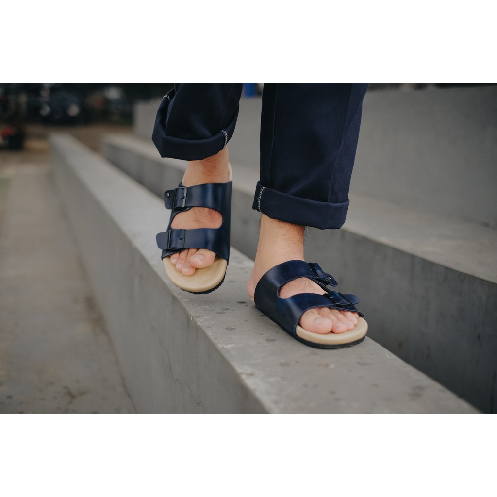 EARTH NAVY |FORIND x Local Goods| Original Sendal Jepit Kulit Kasual Pria/Cowok Sandal Footwear