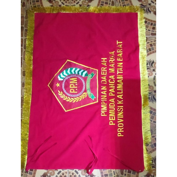 

bendera pataka bordir logo ppm pemuda panca marga resimen yudha putra