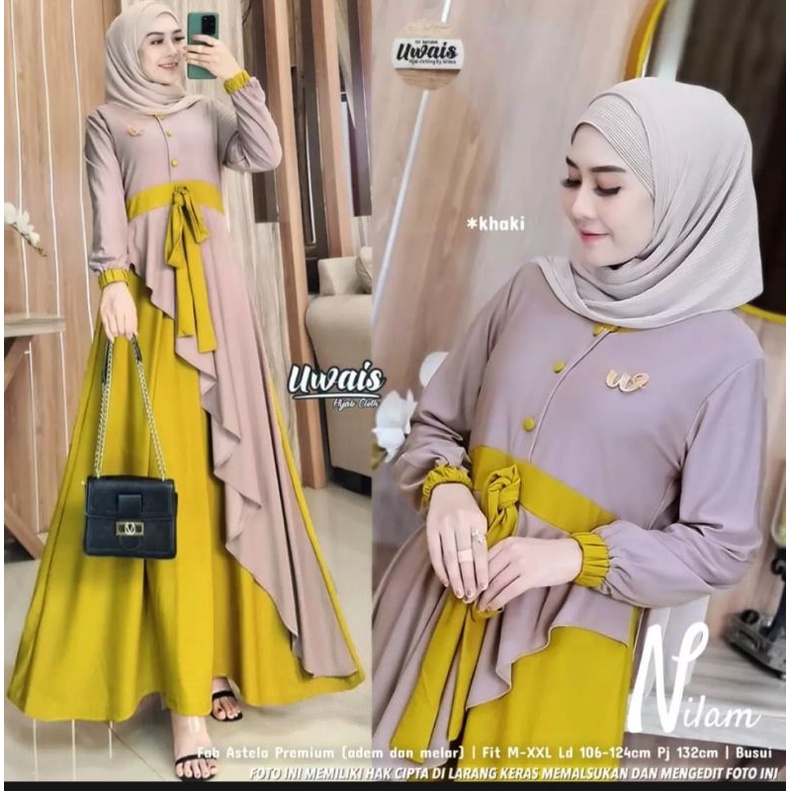 [COD] Uwais - Nilam Maxy - Pakaian baju muslim dress dresss perempuan kekinian top tops hits new col